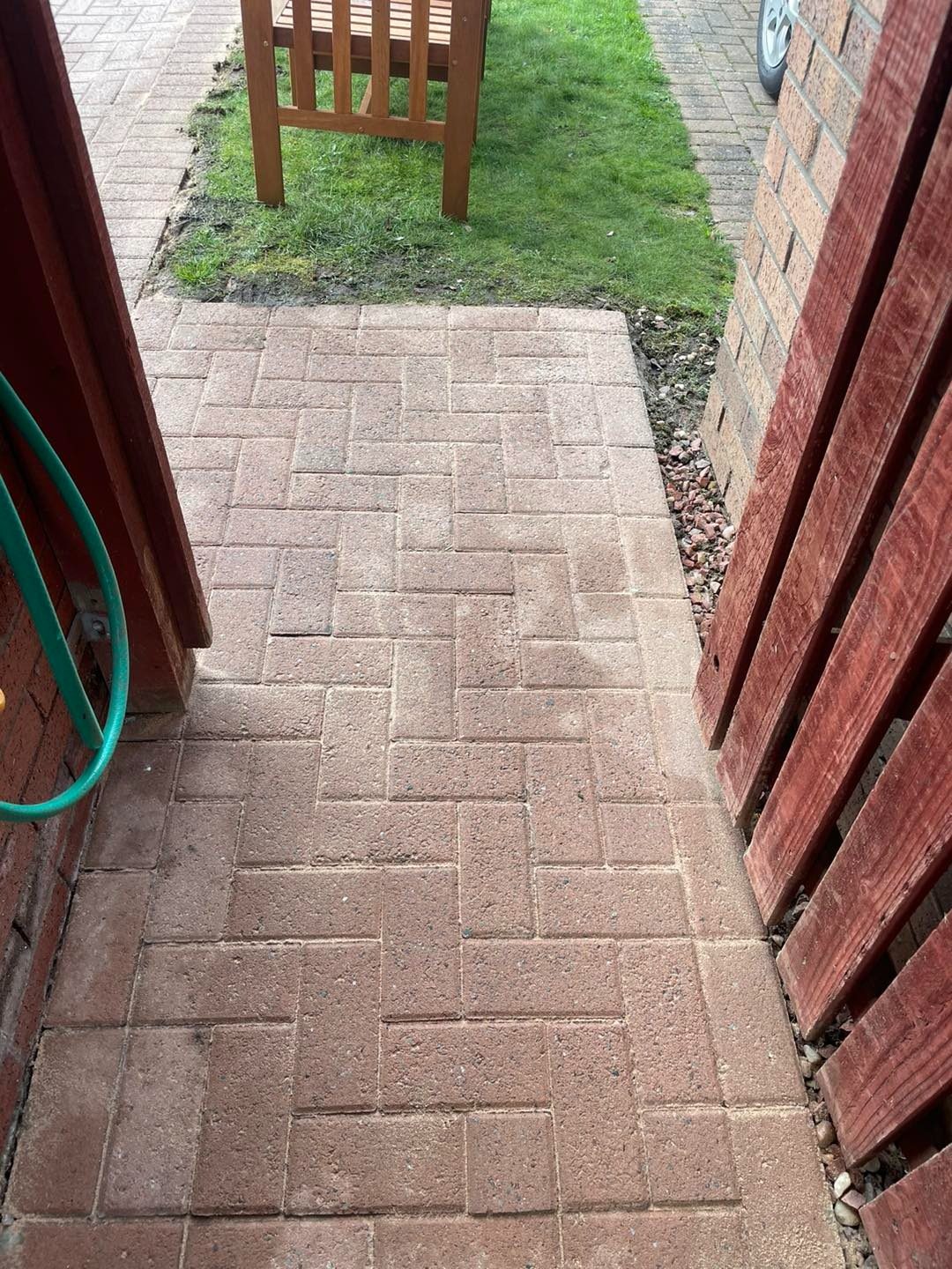 Block paving path after cleaning and re-sanding in Edinburgh