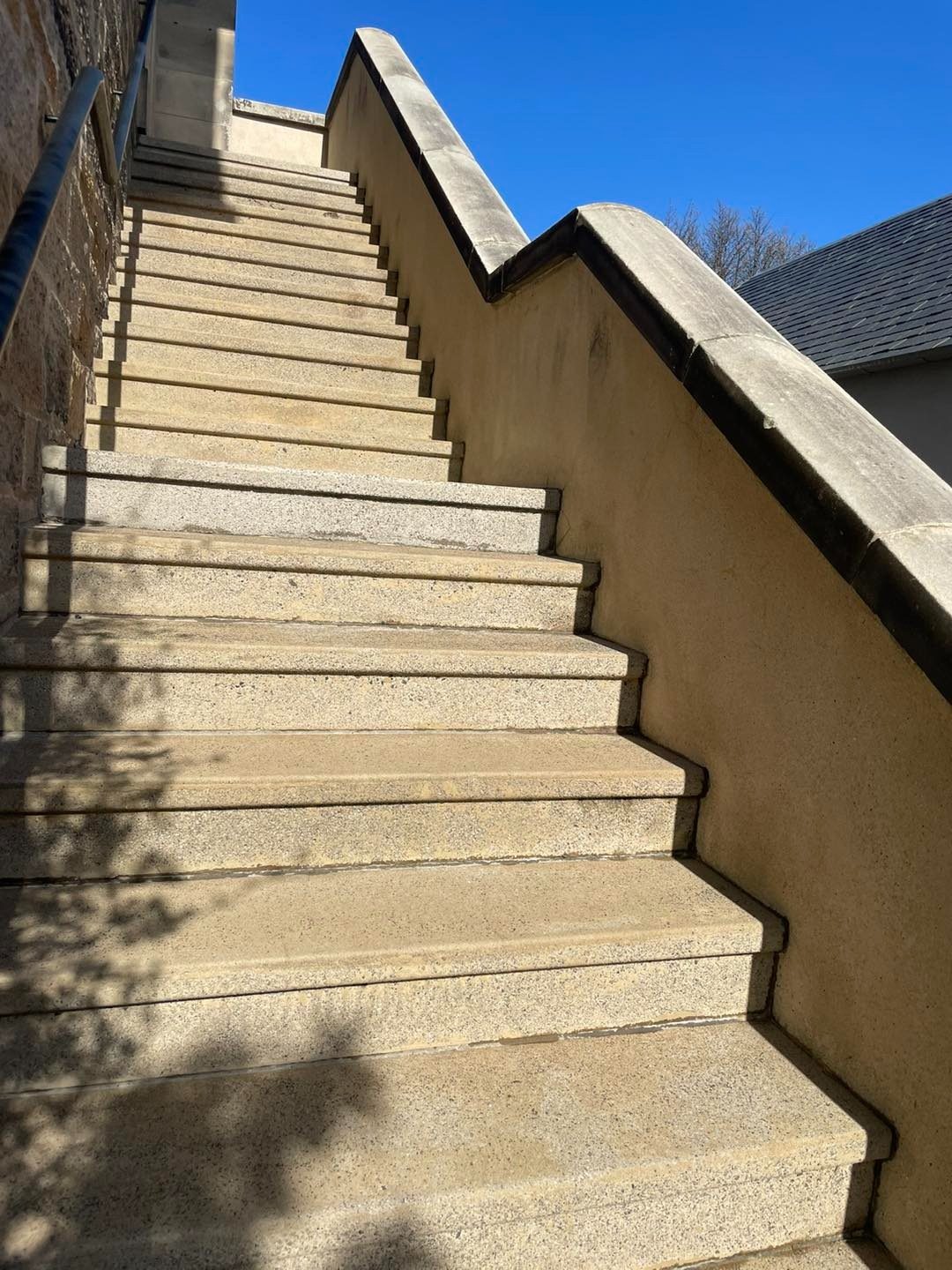 Clean sandstone steps after stone cleaning in Edinburgh