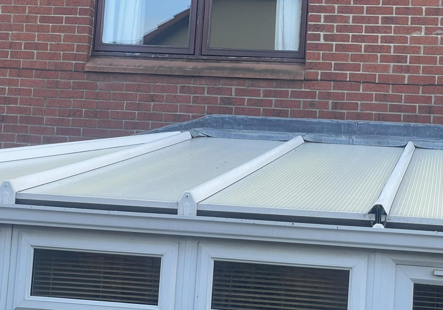 Conservatory roof and windows after cleaning in Edinburgh